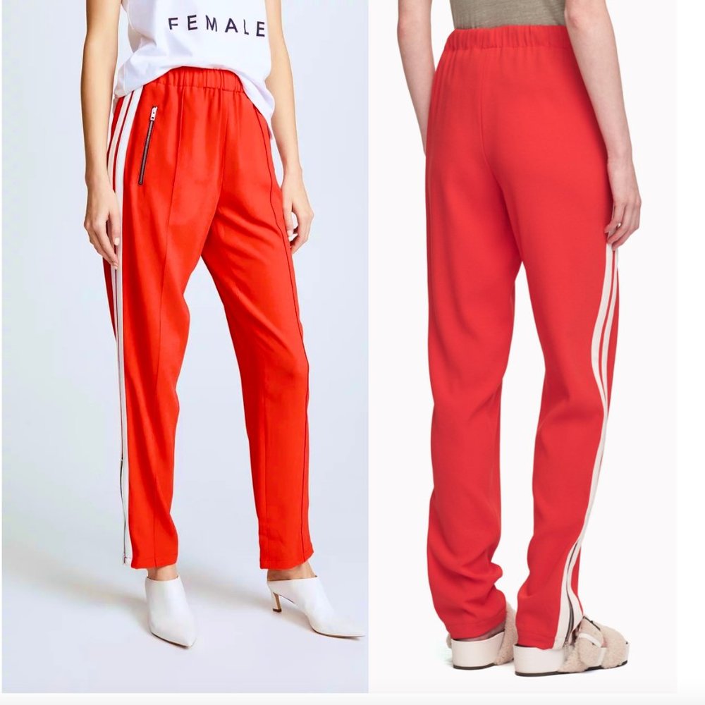 rag & bone Red Track Pants with White Side Stripes